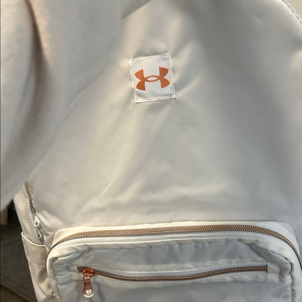 Under Armour White Backpack with Orange Accents - Picture 6 of 6